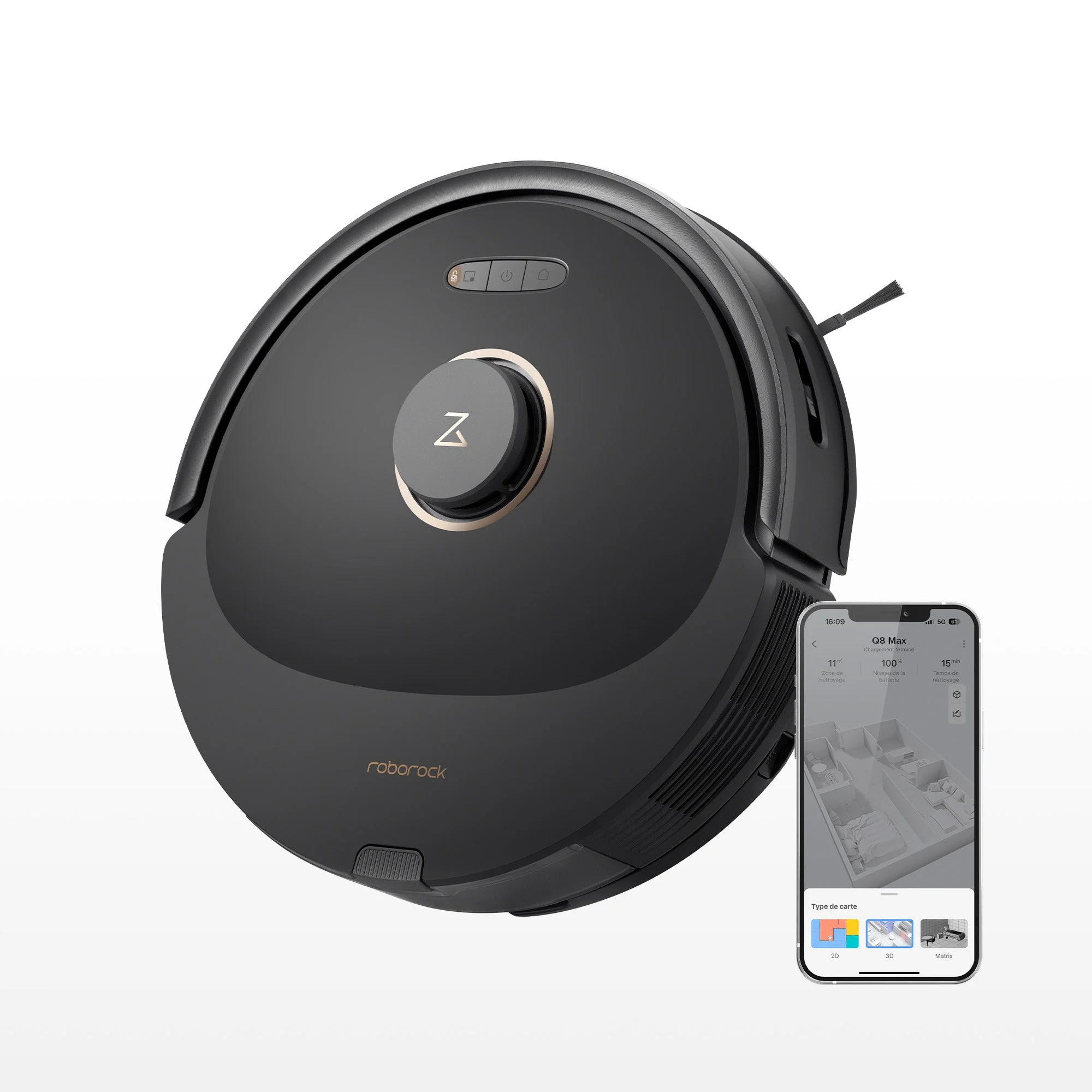 Roborock Q8 Max · Negro · sin Plus · base de carga convencional