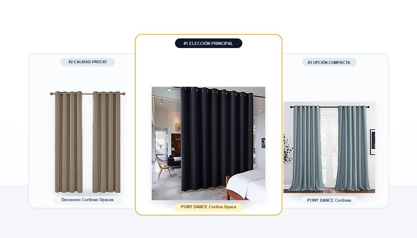 Comparativa en estudio de 3 modelos de Cortinas de riel