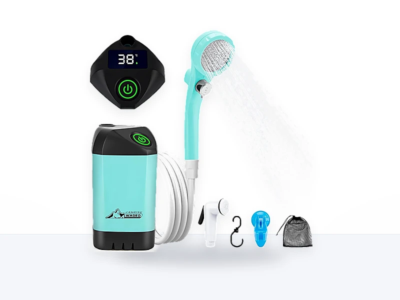 WADEO Ducha de Camping con Batería Sumergible, Eléctrico Portátil