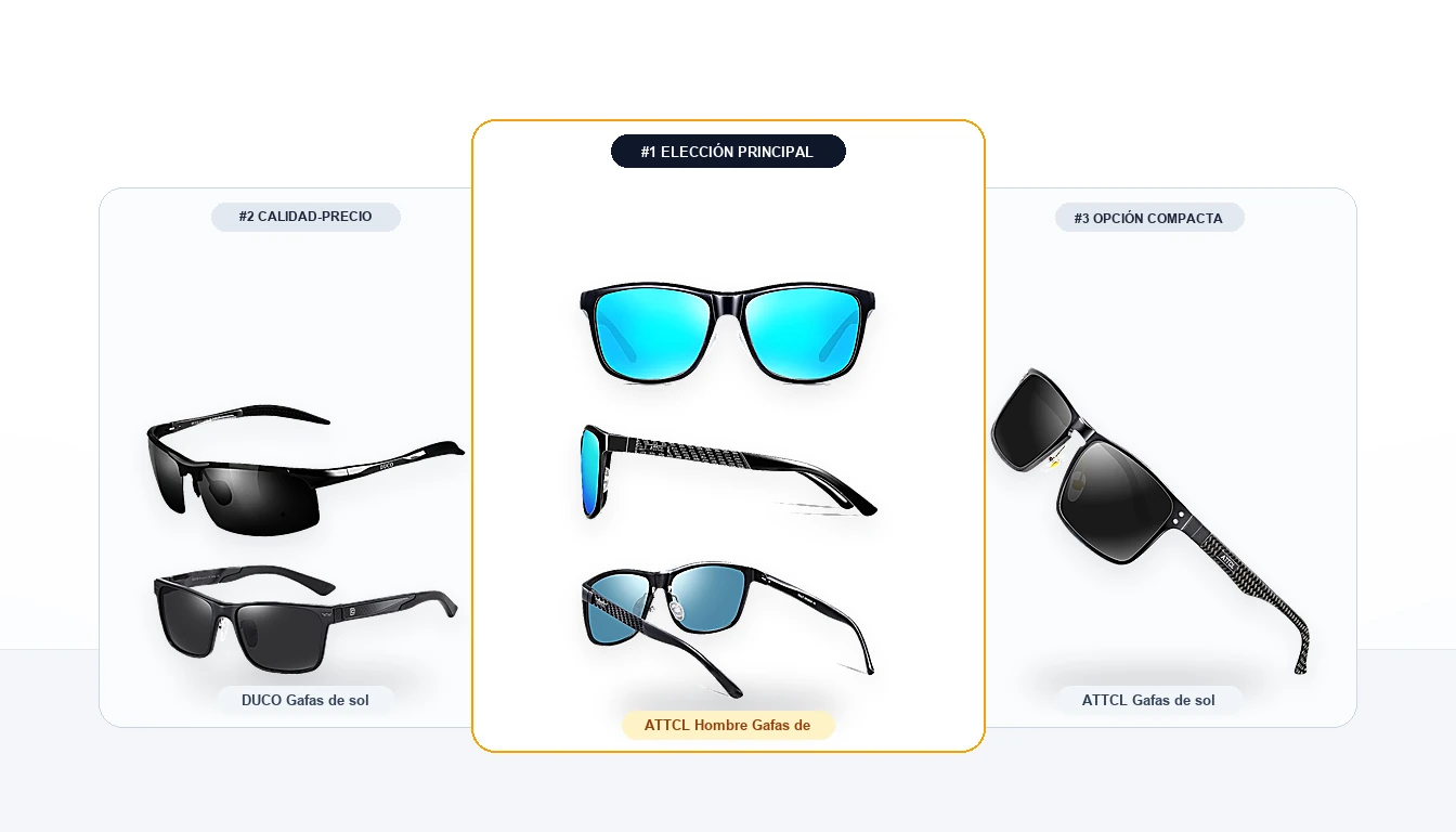 Comparativa en estudio de 3 modelos de Gafas de sol polaryte hd
