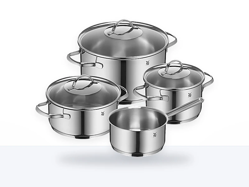 WMF Provence Plus - Batería de Cocina 4 Piezas, Acero Inoxidable