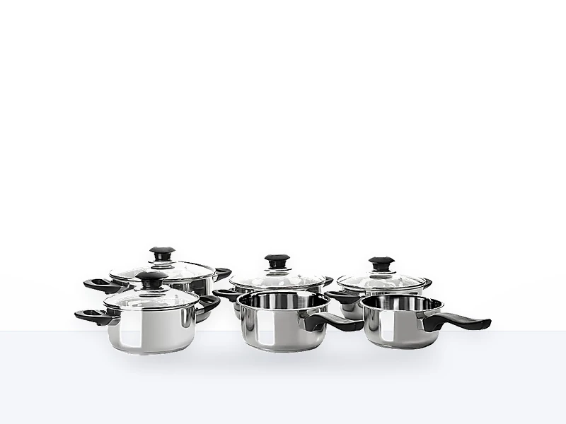 IBILI - Set de bateria de cocina 6 piezas, Acero inoxidable