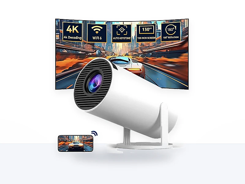 AILRINNI Mini Proyector Portátil 4K - WiFi 6, 200 ANSI Proyectores